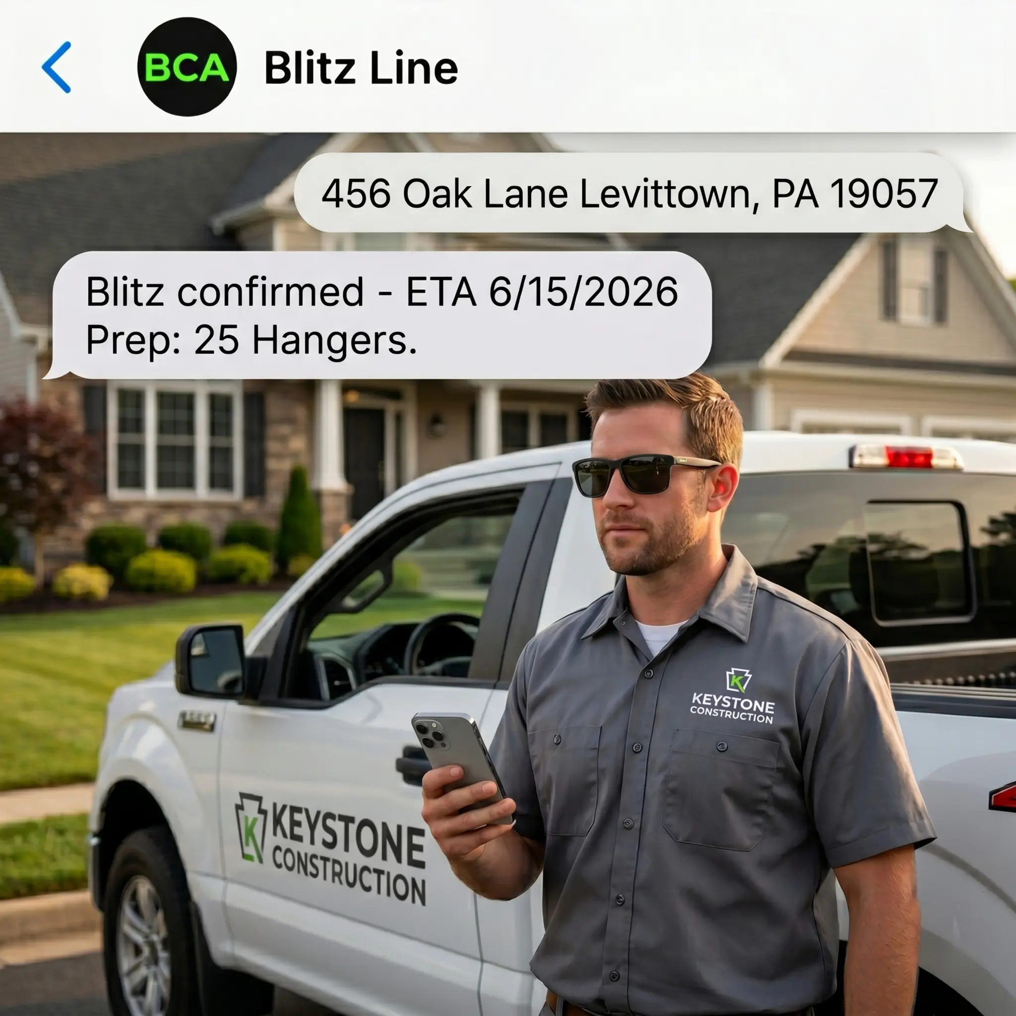 Text-To-Send Blitz Line Messaging Screen